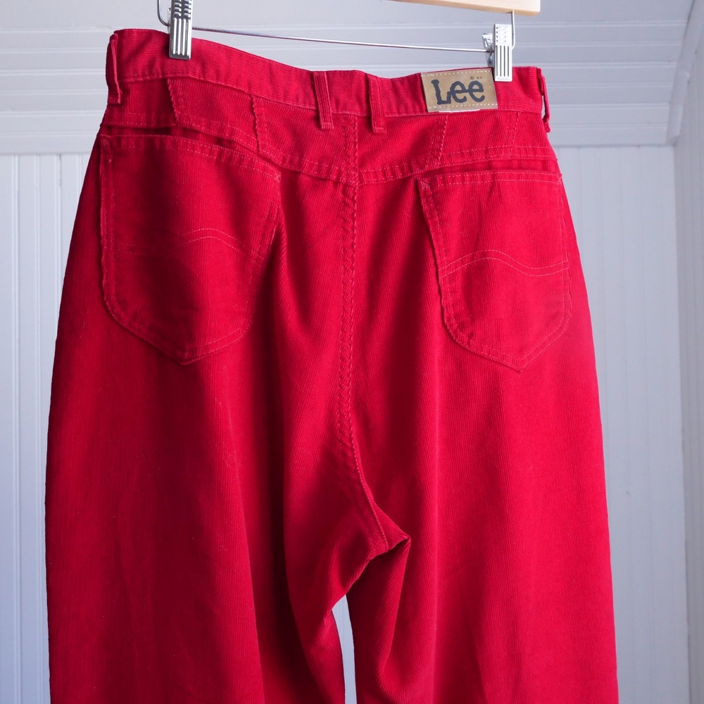 Vintage 80s union made Lee red corduroy high waisted slacks - Picture 6 of 8